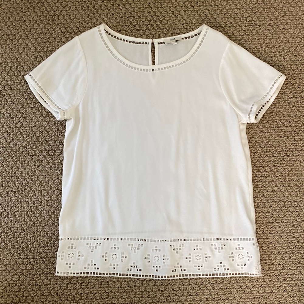 JOIE Eyelet Crepe Shirt